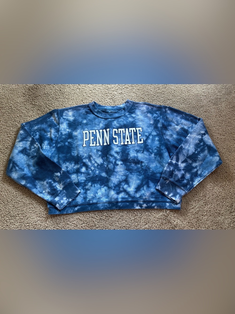 Penn State Blue Tie-Dye Crewneck Sweatshirt.